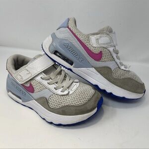 Nike Air Max 90 LTR SE "White/Multi/Active Fuchsia Gradeschool Girl Shoe Sz 13.5